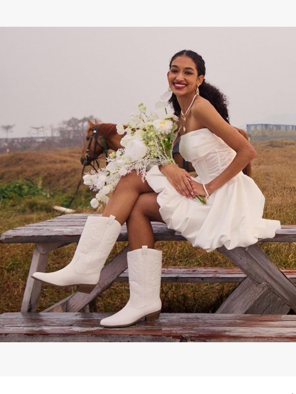White Women's Cowboy Cowgirl Western Boots Mid Calf pointed toe